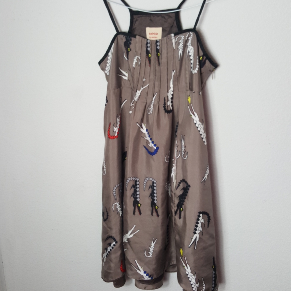 Anthropologie silk tank crocodile print dress